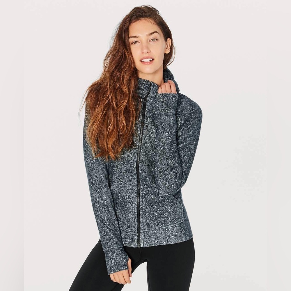 Lululemon Scuba Hoodie in Luminesce Splatter White Black Size 4